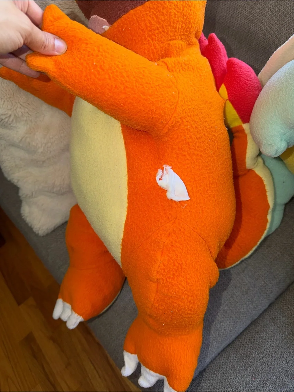 VTG 1990s Pokemon Plush SQUIRTLE  & Charmander Body Pillow Pal Cushion Cuddle